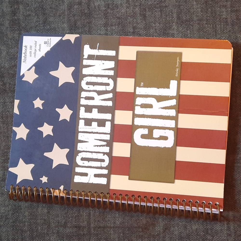 Homefront Girl Spiral Notebook Journal Travel Everyday Patriotic Flag *As Is